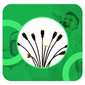 4x LAMPA SOLARNA WBIJANA CZARNY 10LED KULKI BIAŁY CIEPŁY 65 CM IP65