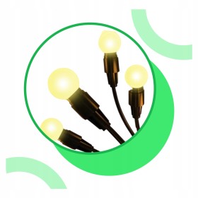 6x LAMPA SOLARNA WBIJANA CZARNY 10LED KULKI BIAŁY CIEPŁY 65CM IP65