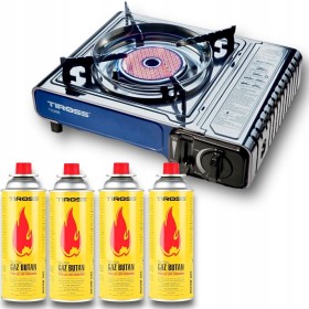 KUCHENKA TURYSTYCZNA TIROSS TS-266 SREBRNA 1650 W + 4 x BUTLE GAZOWE TS700