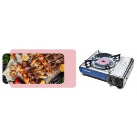 KUCHENKA TURYSTYCZNA TIROSS TS-266 SREBRNA 1650 W + 4 x BUTLE GAZOWE TS700