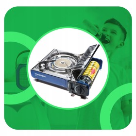 KUCHENKA TURYSTYCZNA TIROSS TS-266 SREBRNA 1650 W + 4 x BUTLE GAZOWE TS700