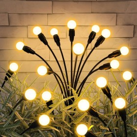 2x LAMPA SOLARNA KULKI 10 LED WBIJANA LAMPKI 65CM CZUJNIK KULECZKI OZDOBNE