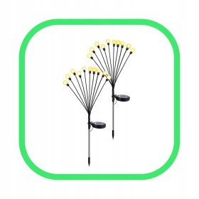 6 x LAMPA SOLARNA KULKI 10 LED WBIJANA LAMPKI 65CM CZUJNIK KULECZKI OZDOBNE