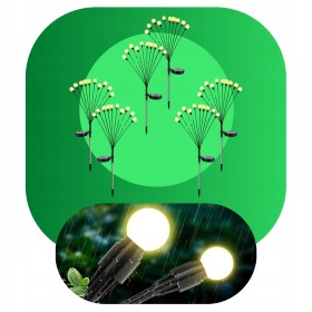 6 x LAMPA SOLARNA KULKI 10 LED WBIJANA LAMPKI 65CM CZUJNIK KULECZKI OZDOBNE