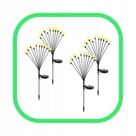 LAMPA SOLARNA WBIJANA CZARNY 10LED BIAŁY CIEPŁY CZUJNIK KULECZKI DRZEWKO