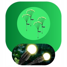 LAMPA SOLARNA WBIJANA CZARNY 10LED BIAŁY CIEPŁY CZUJNIK KULECZKI DRZEWKO