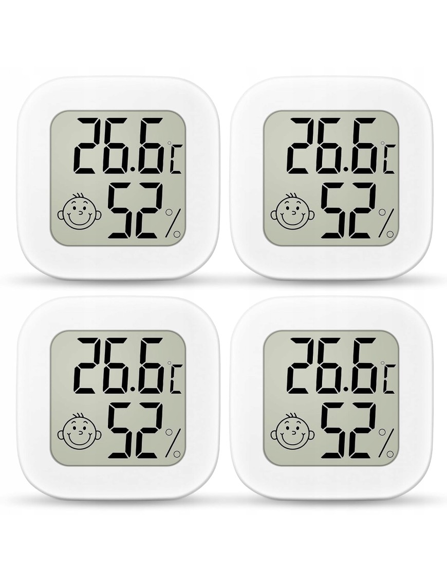 TERMOMETR CYFROWY ELEKTRONICZNA STACJA POGODY HIGROMETR POKOJOWY 4 SZTUKI