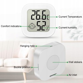 TERMOMETR CYFROWY ELEKTRONICZNA STACJA POGODY HIGROMETR POKOJOWY 4 SZTUKI