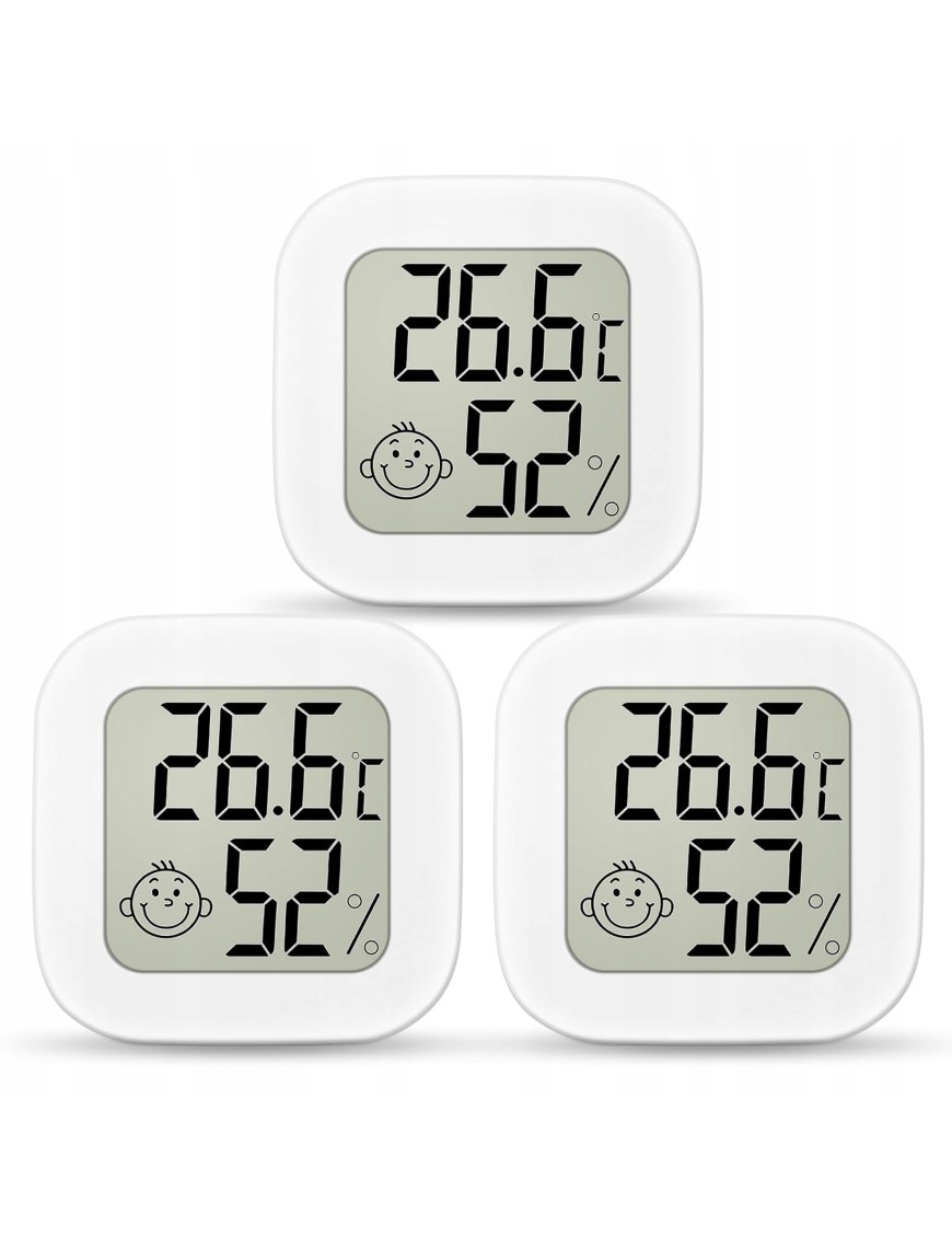 CYFROWY TERMOMETR STACJA POGODY HIGROMETR POKOJOWY 3 sztuki