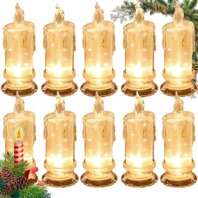 12x ŚWIECA 11CM ŚWIECZKA ELEKTRYCZNA OZDOBNA WKŁAD DO ZNICZY LED ZESTAWIE