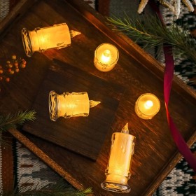 12x ŚWIECA 11CM ŚWIECZKA ELEKTRYCZNA OZDOBNA WKŁAD DO ZNICZY LED ZESTAWIE