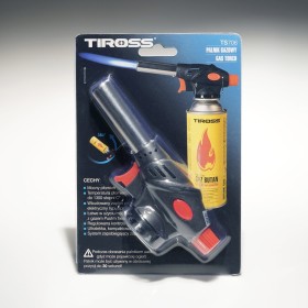PALNIK RĘCZNY GAZOWY AUTOZAPŁON CERAMICZNA TS-706 TIROSS + 4 KARTUSZY GAZ