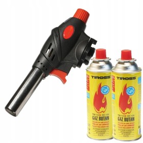 PALNIK RĘCZNY GAZOWY AUTOZAPŁON CERAMICZNA TS-706 TIROSS + 4 KARTUSZY GAZ