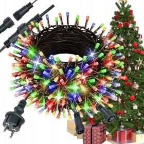 LAMPKI CHOINKOWE ŚWIATEŁKA ~8M 100LED WIELOKOLOROWY ZEW/WEWNĘTRZNE Z FLASH