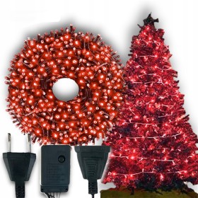 LAMPKI ŚWIATEŁKA NA CHOINKĘ ZEWNĘTRZNE WEWNĘTRZNE 100LED CZERWONY MOCNE