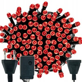 LAMPKI ŚWIATEŁKA NA CHOINKĘ ZEWNĘTRZNE WEWNĘTRZNE 100LED CZERWONY MOCNE