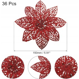 12X SZTUCZNE KWIATY DEKORACJE BOŻE NARODZENIE NA CHOINKĘ GWIAZDA PREZENTY