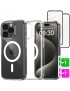 Etui Do iPhone 16 Pro +2szt Szkło 5D9H WZMACNIANE 360° do MAGSAFE bezbarwny