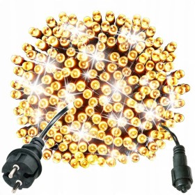 LAMPKI CHOINKOWE ŚWIATEŁKA CIEPŁE BIAŁE ~14m 200LED ZEW/WEWNĘTRZNE Z FLASH