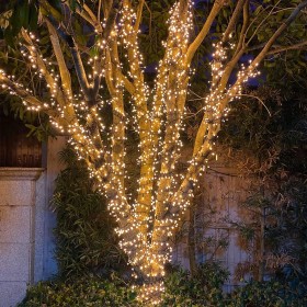 LAMPKI CHOINKOWE ŚWIATEŁKA CIEPŁE BIAŁE ~14m 200LED ZEW/WEWNĘTRZNE Z FLASH