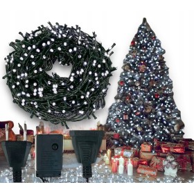 LAMPKI ŚWIATEŁKA NA CHOINKĘ ZEWNĘTRZNE WEWNĘTRZNE 200LED ZIMNE BIAŁE MOCNE