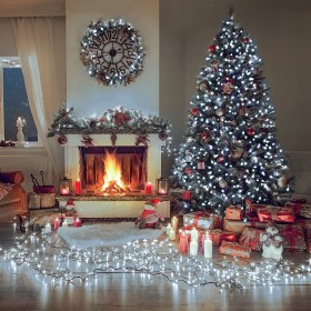 LAMPKI ŚWIATEŁKA NA CHOINKĘ WEWNĘTRZNE 21 m 201 - 300LED ZIMNE BIAŁE MOCNE