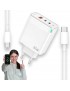 ŁADOWARKA SIECIOWA SZYBKA 65W GaN USB QC 2x USB-C UNIWERSALNA + KABEL USB C
