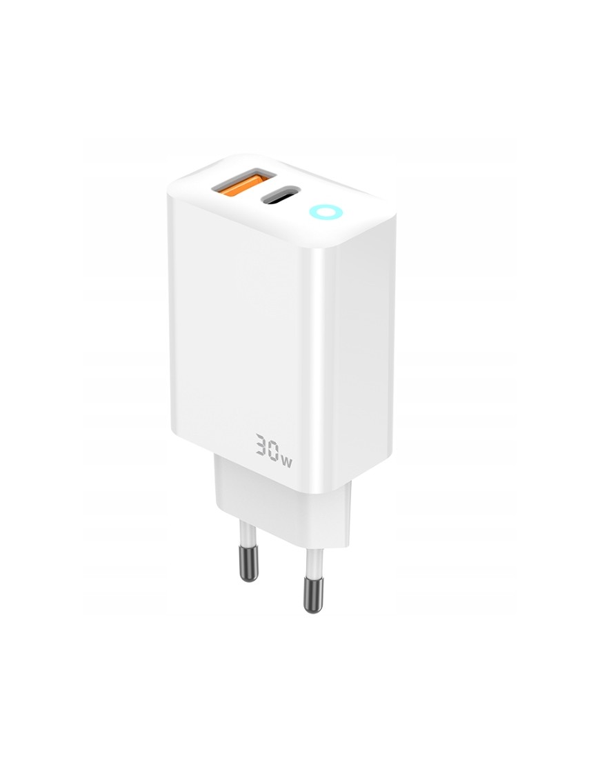 SZYBKA ŁADOWARKA SIECIOWA 30W QUICK CHARGE USB PD USB-C KOSTKA UNIWERSALNA