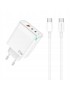 ŁADOWARKA SIECIOWA SZYBKA 65W GaN USB QC 2x USB-C UNIWERSALNA + KABEL USB C