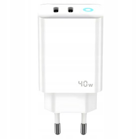 ŁADOWARKA SIECIOWA SZYBKA 40W GaN QUICK CHARGE PD USB C MOCNA UNIWERSALNA