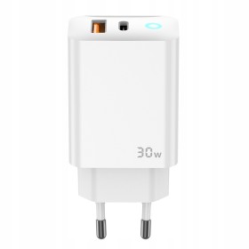 SZYBKA ŁADOWARKA USB-C 30W GaN QUICK CHARGE + KABEL USB-C MOCNA UNIWERSALNA