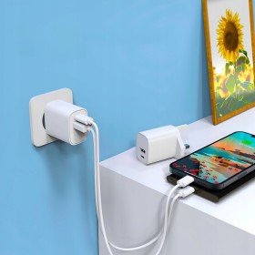 SZYBKA ŁADOWARKA USB-C 30W 3A KOSTKA + KABEL PRZEWÓD DO IPHONE LIGHTNING 1M