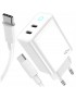 SZYBKA ŁADOWARKA SIECIOWA DO TELEFONU USB TYP C 40W USB-C QC + KABEL USB-C