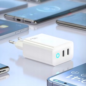 SZYBKA ŁADOWARKA SIECIOWA DO TELEFONU USB TYP C 40W USB-C QC + KABEL USB-C