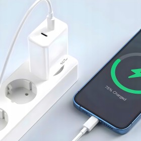 SZYBKA ŁADOWARKA SIECIOWA DO TELEFONU USB TYP C 40W USB-C QC + KABEL USB-C