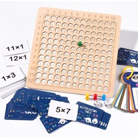 TABLICZKA MNOŻENIA GRA DREWNIANA MONTESSORI DZIECI GRA EDUKACYJNA LOGICZNA