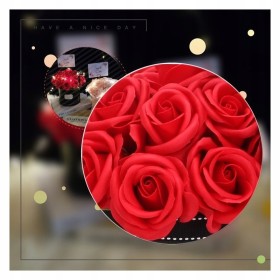 FLOWER BOX MYDLANE RÓŻE KWIATY BUKIET W PUDEŁKU PREZENT NA DZIEŃ WALENTYNKI 21RÓŻ