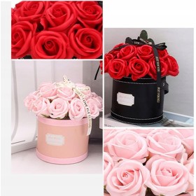 FLOWER BOX MYDLANE RÓŻE KWIATY BUKIET W PUDEŁKU PREZENT NA DZIEŃ WALENTYNKI 21RÓŻ