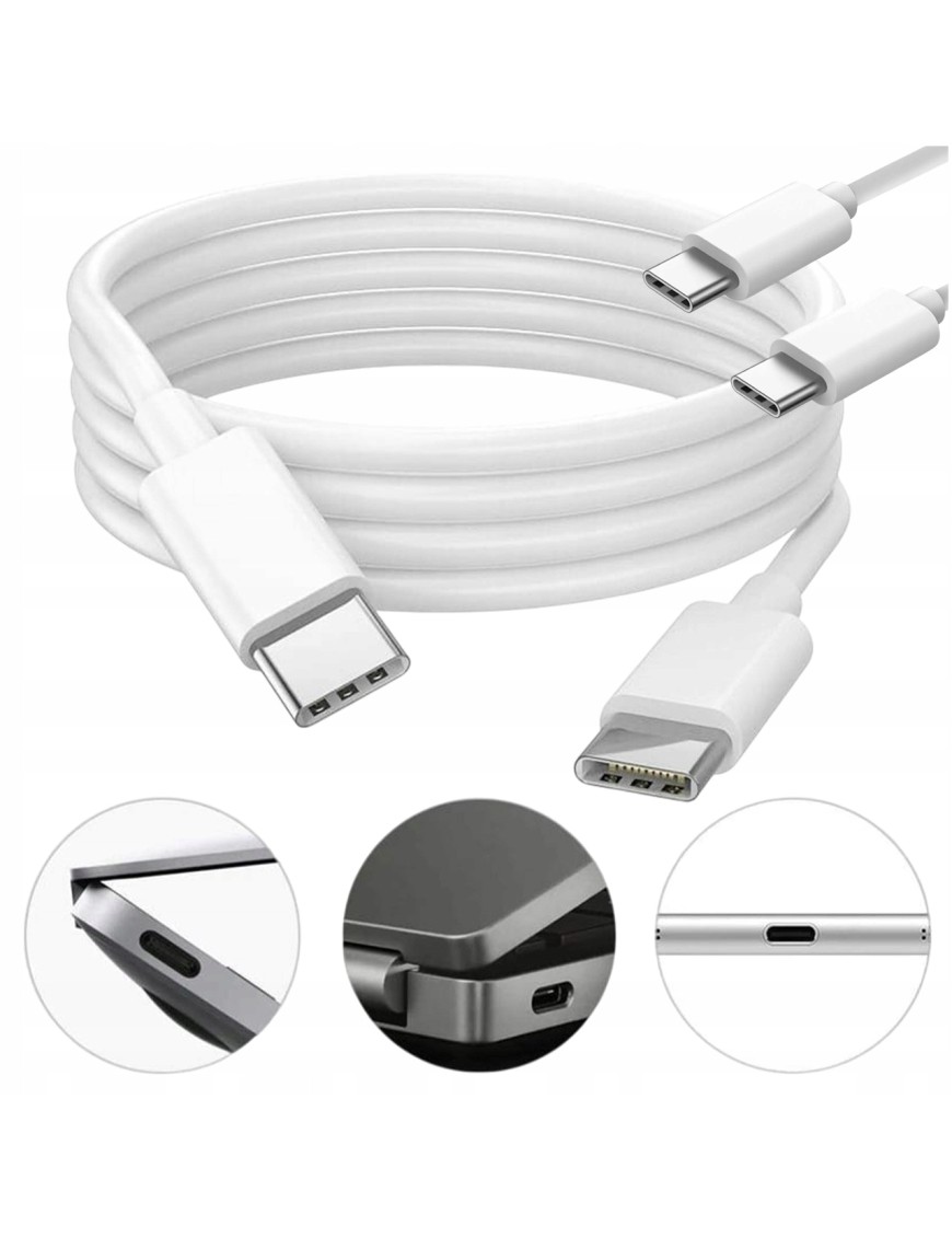 Kabel USB typ C - USB typ C SZYBKIE ŁADOWANIE 1,5m do SamSung i IPHONE 15