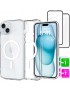Etui do iPhone 15 +2szt Szkło 5D 9H WZMACNIANE do MagSafe przezroczysty