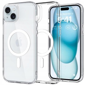 Etui do iPhone 15 +2szt Szkło 5D 9H WZMACNIANE do MagSafe przezroczysty