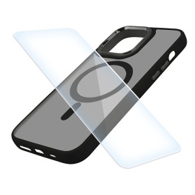 Etui do iPhone 15 + 2szt Szkło 5D 9H WZMACNIANE 360° do MagSafe MATT CZARNE