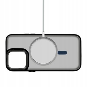 Etui do iPhone 15 + 2szt Szkło 5D 9H WZMACNIANE 360° do MagSafe MATT CZARNE