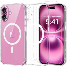 Etui Do iPhone 16 + 2szt Szkło 9D 9H WZMACNIANE 360° do MAGSAFE CLEAR CASE
