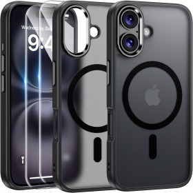 Etui do iPhone 16 + 2szt Szkło 9D 9H WZMACNIANE 360° do MagSafe MATT CASE