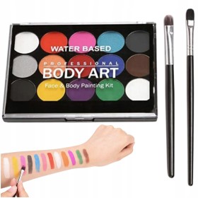 FARBY DO TWARZY ZMYWALNE FARBKI DO MALOWANIA CIAŁA ZESTAW 15 KOLORÓW DZIECI