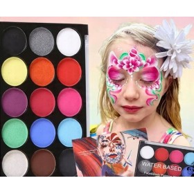 FARBY DO TWARZY ZMYWALNE FARBKI DO MALOWANIA CIAŁA ZESTAW 15 KOLORÓW DZIECI