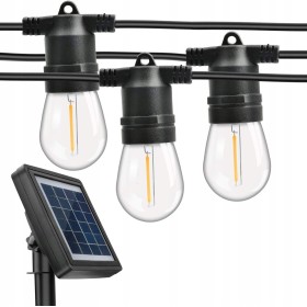 Girlanda Solarna Ogrodowa Świetlny 5M x 10 LED WODOSZCZELNA Z ŻARÓWKAMI