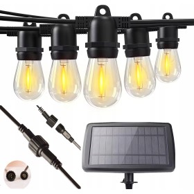 Girlanda Solarna Ogrodowa Świetlny 5M x 10 LED WODOSZCZELNA Z ŻARÓWKAMI