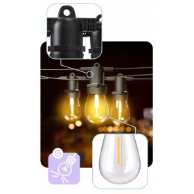 Girlanda Solarna Ogrodowa Świetlny 5M x 10 LED WODOSZCZELNA Z ŻARÓWKAMI